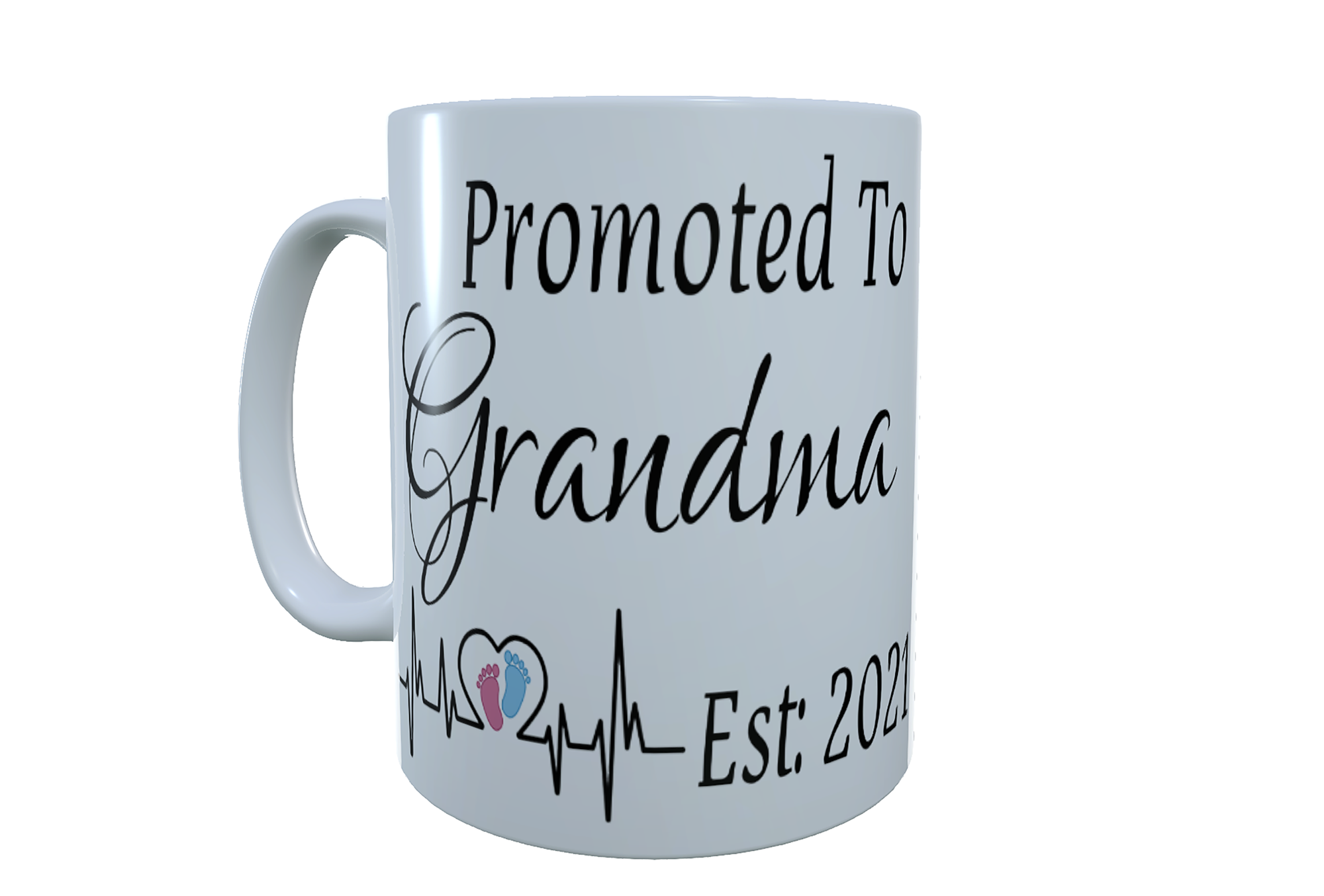 Grandma Personalised Ceramic Mug, Promoted To Grandma Coffee Mug - Click Image to Close